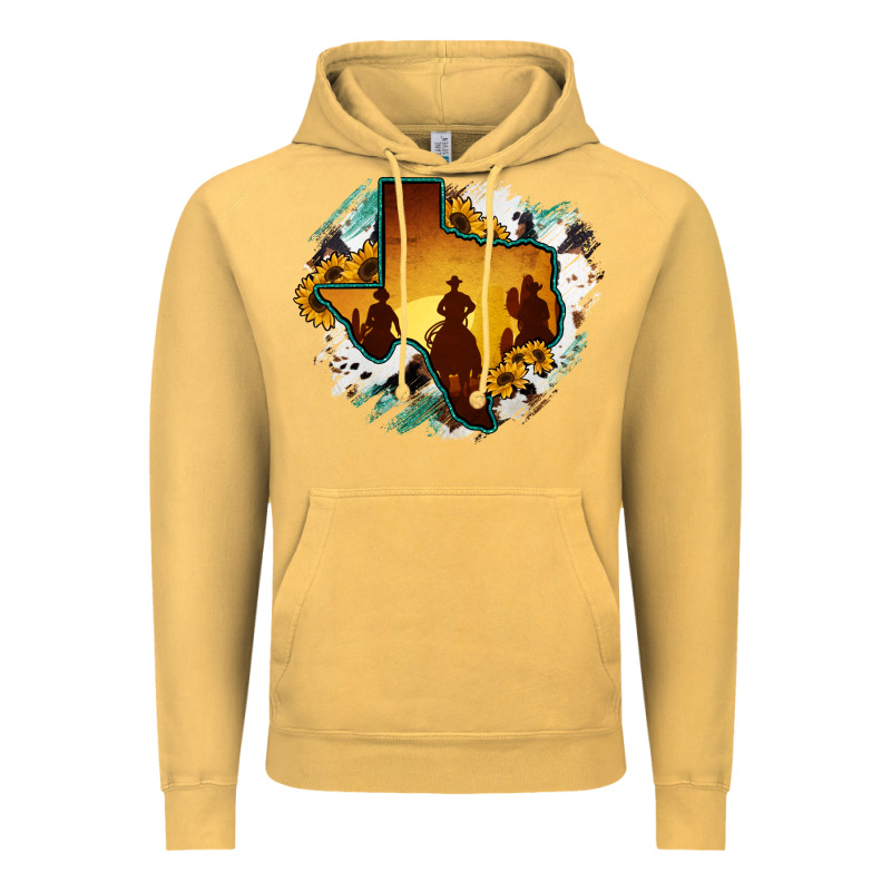 Horsehide Texas Map Cowboys Flag Vintage Hoodie by RanaPortraitStore | Teevron