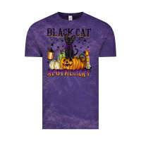 Cloud Purple black cat apothecary Vintage Tee - BarkalooDesign
