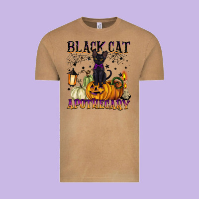 Black Cat Apothecary Vintage Tee Designed By Barkaloodesign