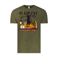 Vintage Olive black cat apothecary Vintage Tee - BarkalooDesign