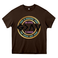 Chocolate Brown be still and know Heavy Core Tee - MaliasSmallBusiness