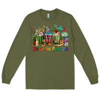 Army Green Mexican Dia De Los Muertos Coffee Cups Long Sleeve Tee - texasbilliewilder