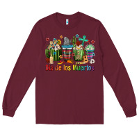 Burgundy Mexican Dia De Los Muertos Coffee Cups Long Sleeve Tee - texasbilliewilder