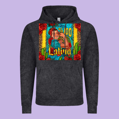Hundred Percent Latina Strong Woman Vintage Hoodie Designed By Jasminsmagicworld