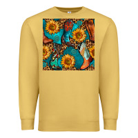 Antique Gold western cowboy boot seamless pattern Premium Sweatshirt - BundleAndBundleShop