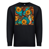 Black western cowboy boot seamless pattern Premium Sweatshirt - BundleAndBundleShop