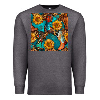 Charcoal Heather western cowboy boot seamless pattern Premium Sweatshirt - BundleAndBundleShop