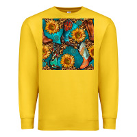 Lemon western cowboy boot seamless pattern Premium Sweatshirt - BundleAndBundleShop