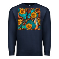 Navy western cowboy boot seamless pattern Premium Sweatshirt - BundleAndBundleShop