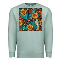 Seafoam western cowboy boot seamless pattern Premium Sweatshirt - BundleAndBundleShop