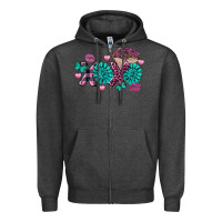 Charcoal Heather Xoxo Valentine's Day turquoise gemstone Zipper Hoodie - FaDigitalArtStudio
