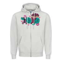 Dove Grey Xoxo Valentine's Day turquoise gemstone Zipper Hoodie - FaDigitalArtStudio