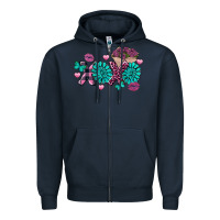 Navy Xoxo Valentine's Day turquoise gemstone Zipper Hoodie - FaDigitalArtStudio