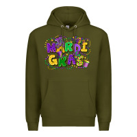 Army Green mardi gras Premium Hoodie - FaDigitalArtStudio