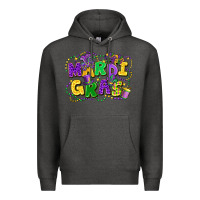Charcoal Heather mardi gras Premium Hoodie - FaDigitalArtStudio