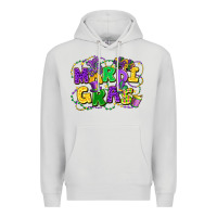 Dove Grey mardi gras Premium Hoodie - FaDigitalArtStudio