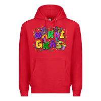 Red mardi gras Premium Hoodie - FaDigitalArtStudio