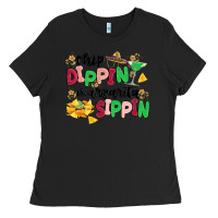 Black chip dippin' margarita sippin Ladies Tee - MaliasSmallBusiness