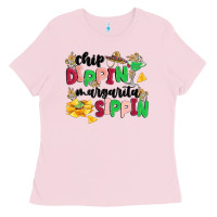 Bubblegum Pink chip dippin' margarita sippin Ladies Tee - MaliasSmallBusiness