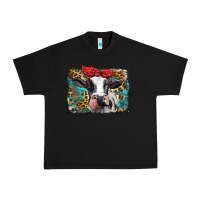 Black holstein cow with glitter and leopard background Urban Heavy Tee - BarkalooDesign