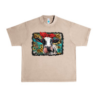 French Oak holstein cow with glitter and leopard background Urban Heavy Tee - BarkalooDesign
