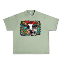 Oil Green holstein cow with glitter and leopard background Urban Heavy Tee - BarkalooDesign
