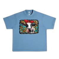 Pebble Blue holstein cow with glitter and leopard background Urban Heavy Tee - BarkalooDesign