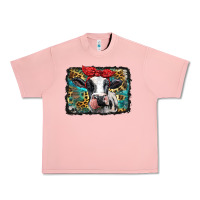 Salmon holstein cow with glitter and leopard background Urban Heavy Tee - BarkalooDesign