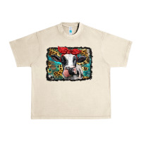 Sandshell holstein cow with glitter and leopard background Urban Heavy Tee - BarkalooDesign