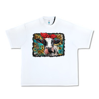 White holstein cow with glitter and leopard background Urban Heavy Tee - BarkalooDesign