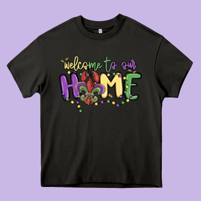 Welcome To Our Home Heavy Core Tee Designed By Maliassmallbusiness