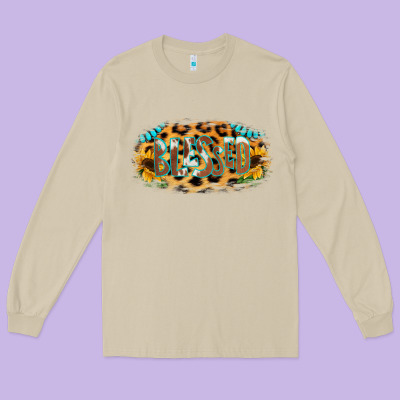 Blessed Sunflower Gemstone Long Sleeve Tee Designed By Ranaportraitstore