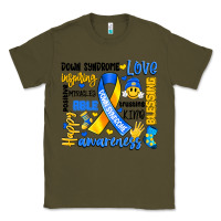 Army Green down syndrome awareness typography Classic Tee - Artiststas