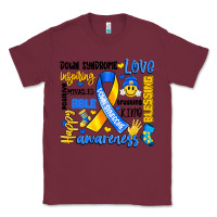 Burgundy down syndrome awareness typography Classic Tee - Artiststas