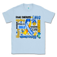 Dusty Blue down syndrome awareness typography Classic Tee - Artiststas