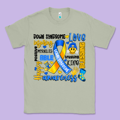 Down Syndrome Awareness Typography Classic Tee Designed By Artiststas