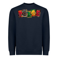 Navy peace juneteenth Heavyweight Sweatshirt - CowGirlArtShop