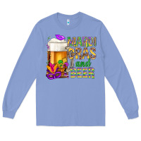 Colony Blue Mardi Gras and beer Long Sleeve Tee - NancyCooperArtShop