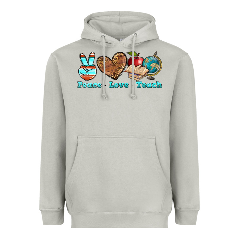 Peace Love Teach Heavyweight Hoodie by BundleAndBundleShop | Teevron