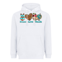 White peace love teach Heavyweight Hoodie - BundleAndBundleShop