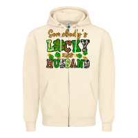 Sandshell St. Patrick's Somebody's lucky as husband Zipper Hoodie - OliviaCreatesArt