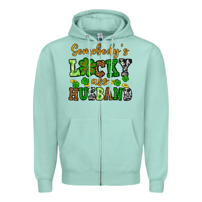 St. Patrick's Somebody's Lucky As Husband Zipper Hoodie by OliviaCreatesArt | Teevron