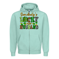 Seafoam St. Patrick's Somebody's lucky as husband Zipper Hoodie - OliviaCreatesArt