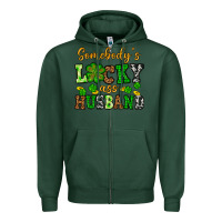Sports Green St. Patrick's Somebody's lucky as husband Zipper Hoodie - OliviaCreatesArt