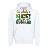 White St. Patrick's Somebody's lucky as husband Zipper Hoodie - OliviaCreatesArt