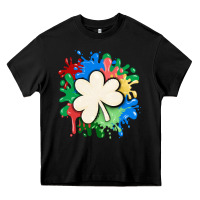 Black st patricks day shamrock autism Heavy Core Tee - MaliasSmallBusiness