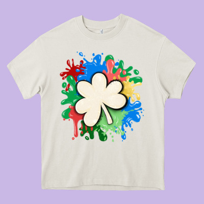 St Patricks Day Shamrock Autism Heavy Core Tee Designed By Maliassmallbusiness