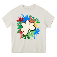 Cream st patricks day shamrock autism Heavy Core Tee - MaliasSmallBusiness
