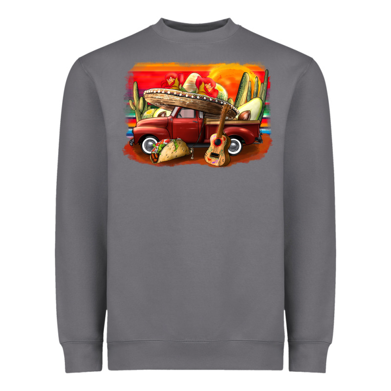 Mexican Cinco De Mayo Truck Heavyweight Sweatshirt by CowGirlArtShop | Teevron