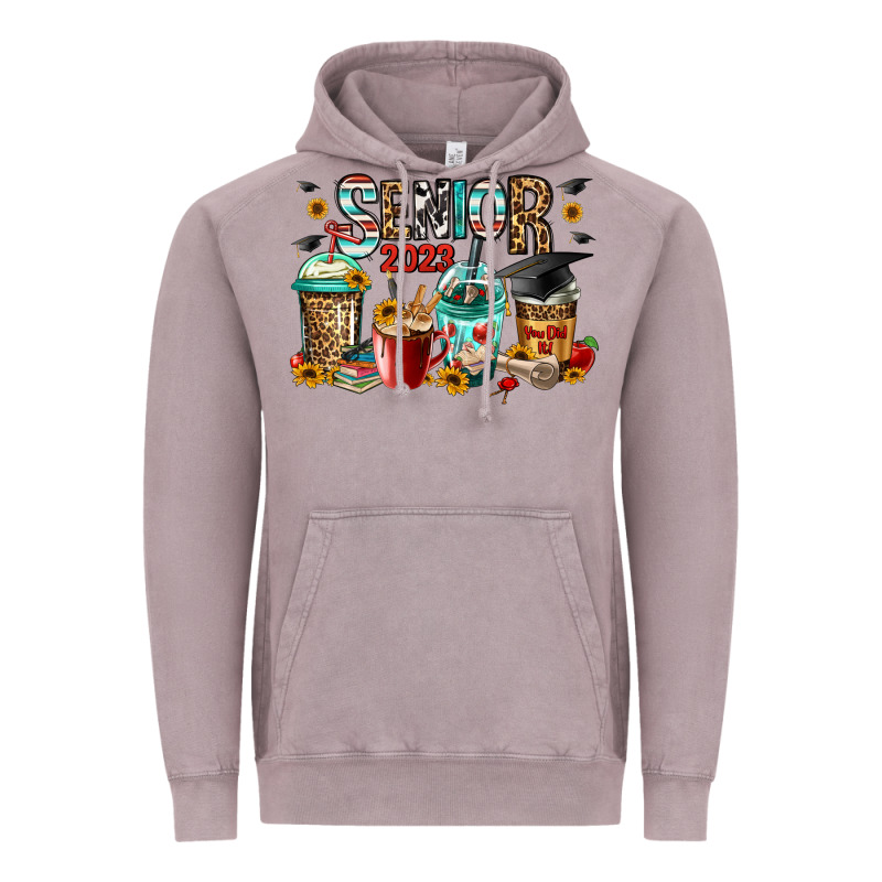 Senior 2023 Coffee Cups Vintage Hoodie by Jasminsmagicworld | Teevron
